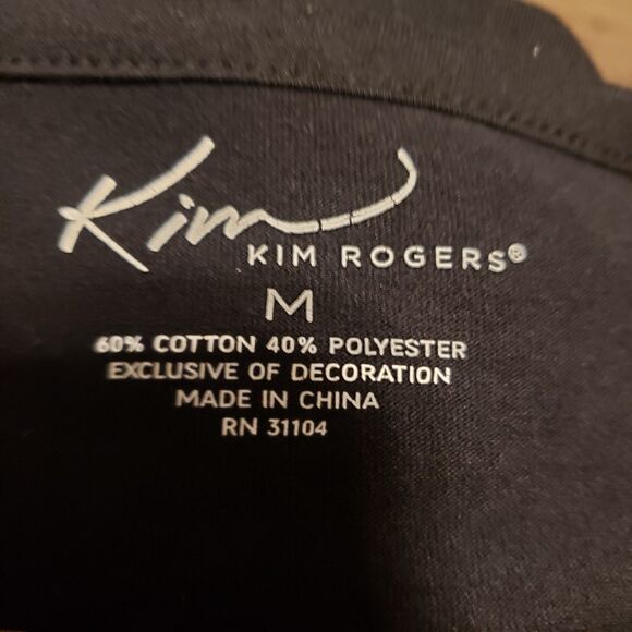 Kim Roger's Black Christmas Blouse Women's Sz M - Picture 5 of 5